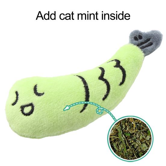 Cat Plush Toy Adorable Appearance Super Soft Bite-resistant Wear Resistant Non-Fading Soothe Mood Cartoon Cat Teeth Grinding Catnip Doll Pet Chewing