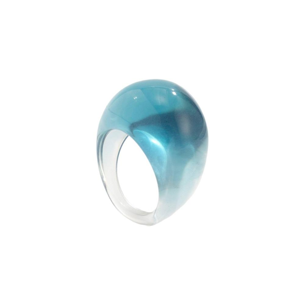 Mehrfarbiger transparenter Harzring-Kuppel Unregelmäßiger Ring Retro Acryl Geometrischer Ring Schmuck