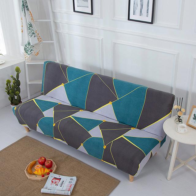 String Printed Folding Sofa Furniture Bed Cover Sofa Protective Covers Stretch Double Seat Cover Slipcovers For Living Room Area Geometric Print