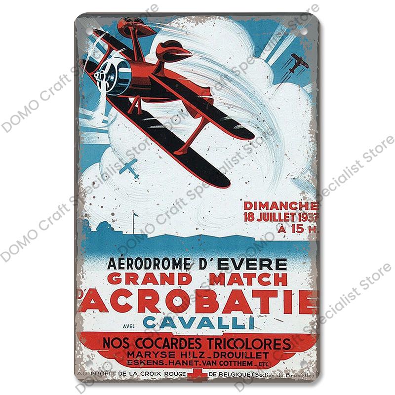 Vintage Airplane Plaques Metal Plate Top Air Force Jet Aces Fighter Retro Metal Tin Signs Club Man Cave Home Wall Decor