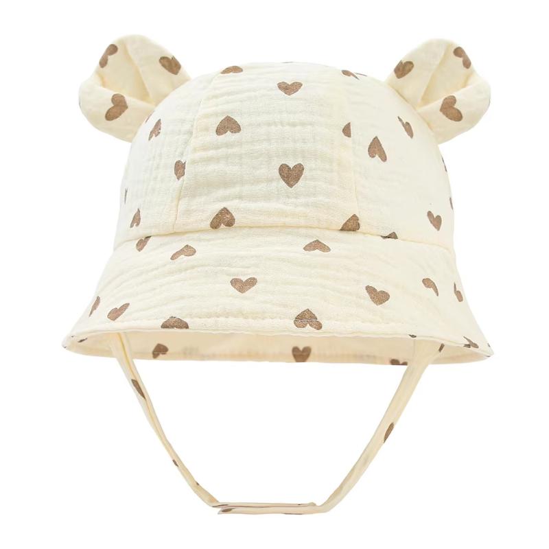 Baby Sun Hat With Ears Cute Bunny Newborn Boys Girls Bucket Hat Summer Kids Toddler Panama Cap 0 to 12 Months Soft Cotton