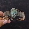 Moos-Prehnit Armreif Kupferdraht umwickelt Manschettenarmband Handgefertigter Kupferschmuck Verstellbarer Armreif Edelstein Stilvoller Schmuck Geschenk für Hochzeit