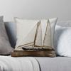 Big Sailboat Sailing Square Pillowcase Polyester Linen Velvet Printed Zip Decor Pillow Case Home Cushion Cover
