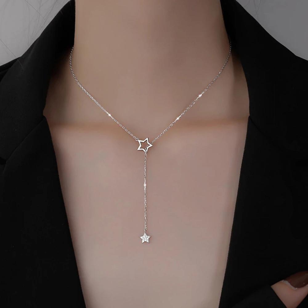 Gifts Simple Fashion Temperament Women Chocker Star Necklace Star Pendant Clavicle Chain