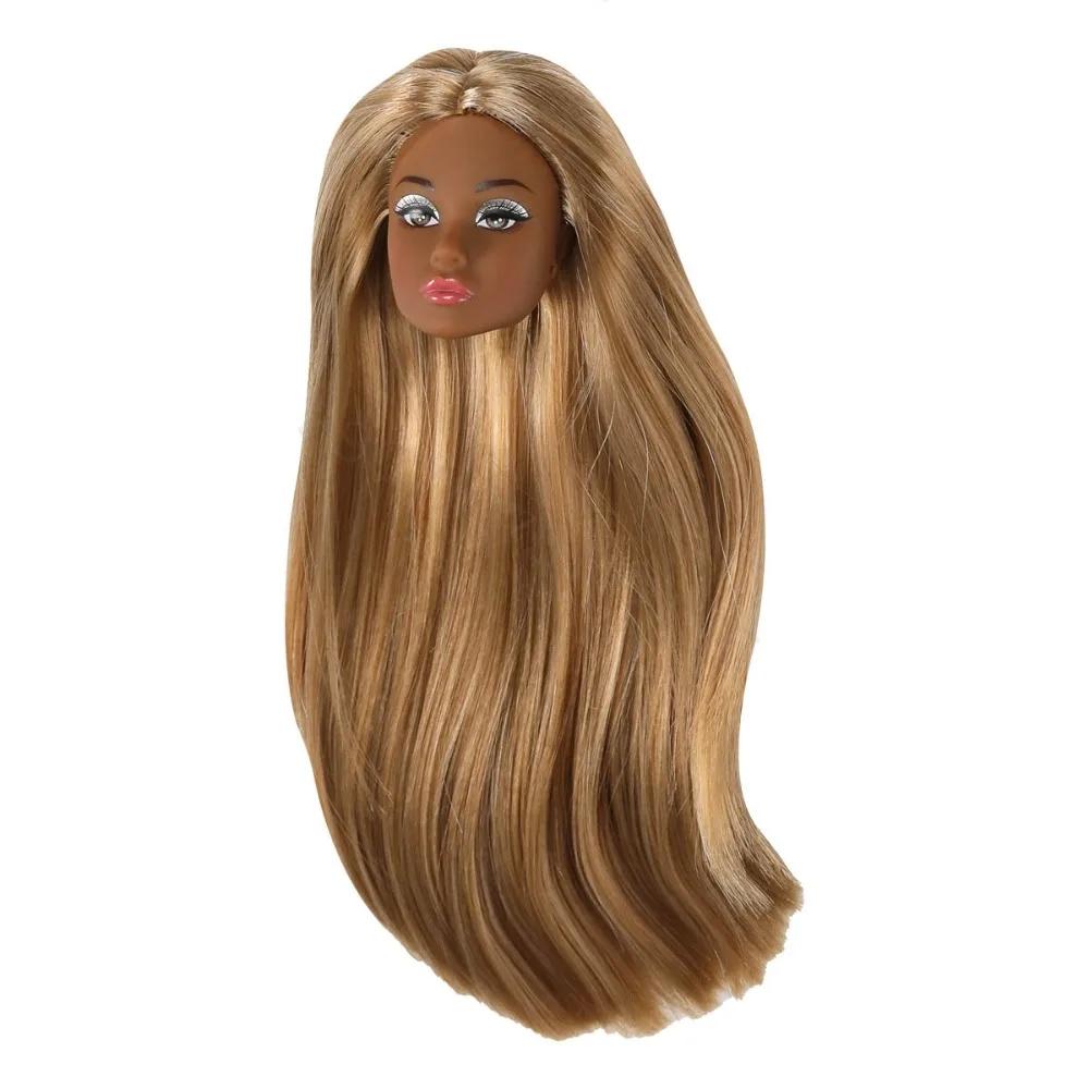 European Supermodel Doll Head 16 Doll Head With Long Curly Hair Make-Up Whitenormalchocolate Dress Up 30Cm Dolls Head