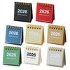 2 Stuks Mini Bureaukalender Okt. 2025-Dec. 2026 14 Maandelijkse Planner Bureau Klein Staand Klapkalender met Dubbele Spiraalbinding voor Thuis Kantoor