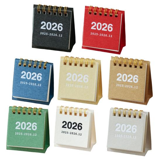 2 Stuks Mini Bureaukalender Okt. 2025-Dec. 2026 14 Maandelijkse Planner Bureau Klein Staand Klapkalender met Dubbele Spiraalbinding voor Thuis Kantoor