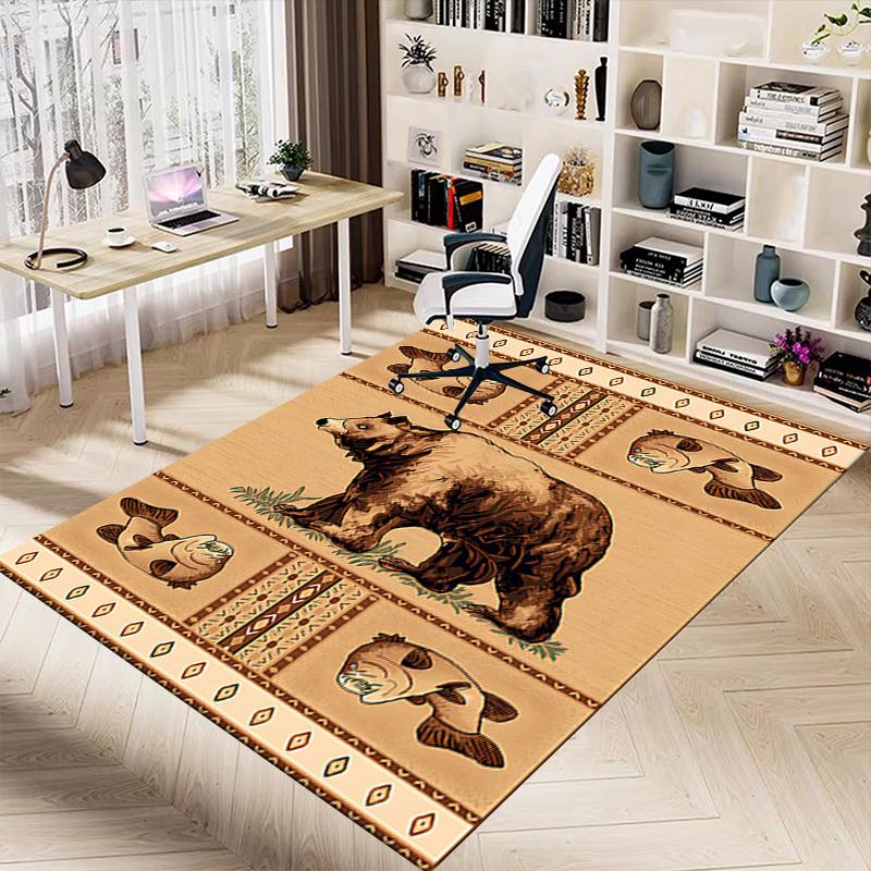 1PC Bear Fish Anti-slip carpet, suitable for Office, bedroomand playrooms. It can also be used as a sofa footrest cover-W90