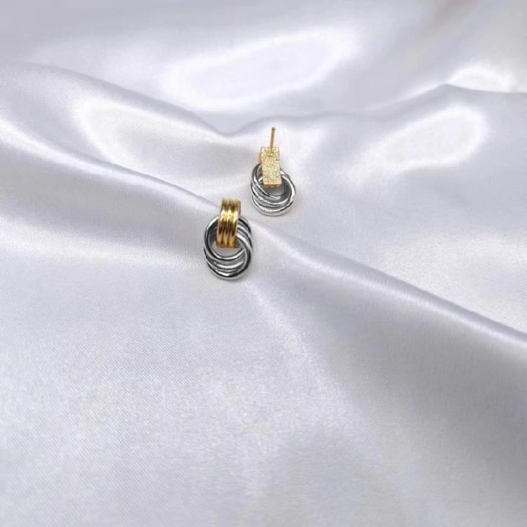 Stilvolle Knoten-Hängeohrringe Schmuck Trendige Gold-Silber-Knotenohrringe mit geometrischem Hänge-Design für Modefans