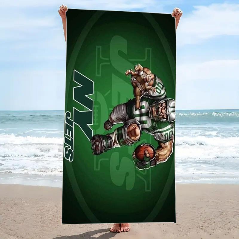 New york jets Print Beach Towel, Large Soft Quick Dry Towel for Beach Camping Swimming