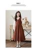 CUHK Girls' Faux Two-Piece Long-Sleeve Princess Dress - Fashionable Autumn/Winter Style