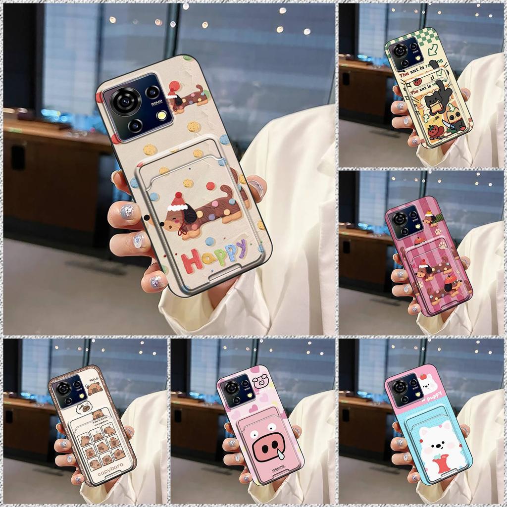Card slot TPU Phone Case For ZTE Blade V50 Vita Waterproof protective Fashion Design Cartoon Cute Anti-knock Soft case