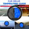Bilklocka Solcellsladdning Eller batteri Smart Digital Klocka Kalender Tid Temperatur LED-Display Biltillbehör