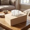Natürliche Kiefernholz-Taschentuchbox mit ovaler Öffnung