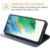 Fodral - för Samsung - S21 - Mörkblå - Mjuk Plånbok - Stötsäker Reptålig