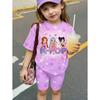 2-piece Summer Children's Casual Sports Trend 3D Pattern Printed Pattern Round Neck T-shirt and Shorts Set