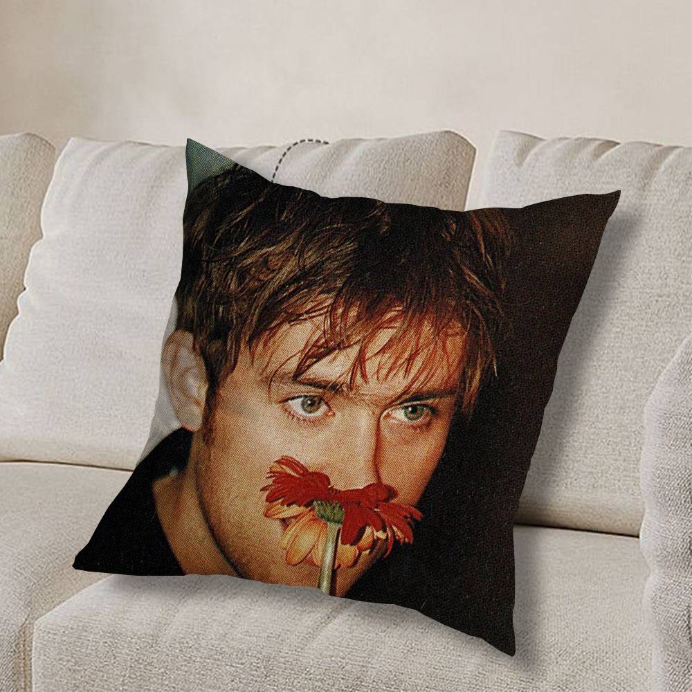 COOL Damon Albarn-n I Love Pillow Case Anti-dustmite Pillowcase Invisible zipper silky short plush Sofa cushion cover
