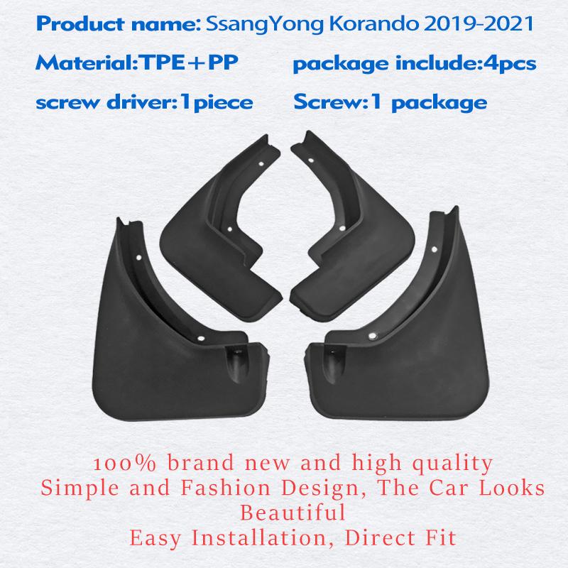 Mudflasp FÜR Ssang yong Korando Kotflügel Kotflügel Schlamm Flap Schutz Splash Auto Zubehör Auto Styline Vorne Hinten 4 stücke-