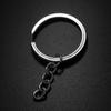 25mm Jewelry Split Ring Polished Silver Key Fob Keychain Keyring Short Chain