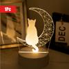 1 Whimsical 3D Luminous Moon Cat - USB Powered, Creative Home Desk Lamp, Living Room Decoration