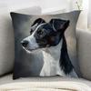 1 Stück Kurzplüsch Glatt Fox Terrier Kissenbezug 18x18 Zoll Zweiseitiger Druck Kissenhülle Heimdeko