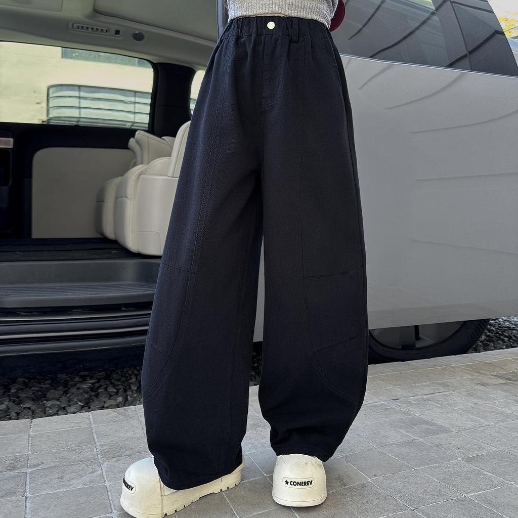 Girls' 2025 Autumn Casual Scimitar Pants: Versatile Korean Style for Big and Middle Kids