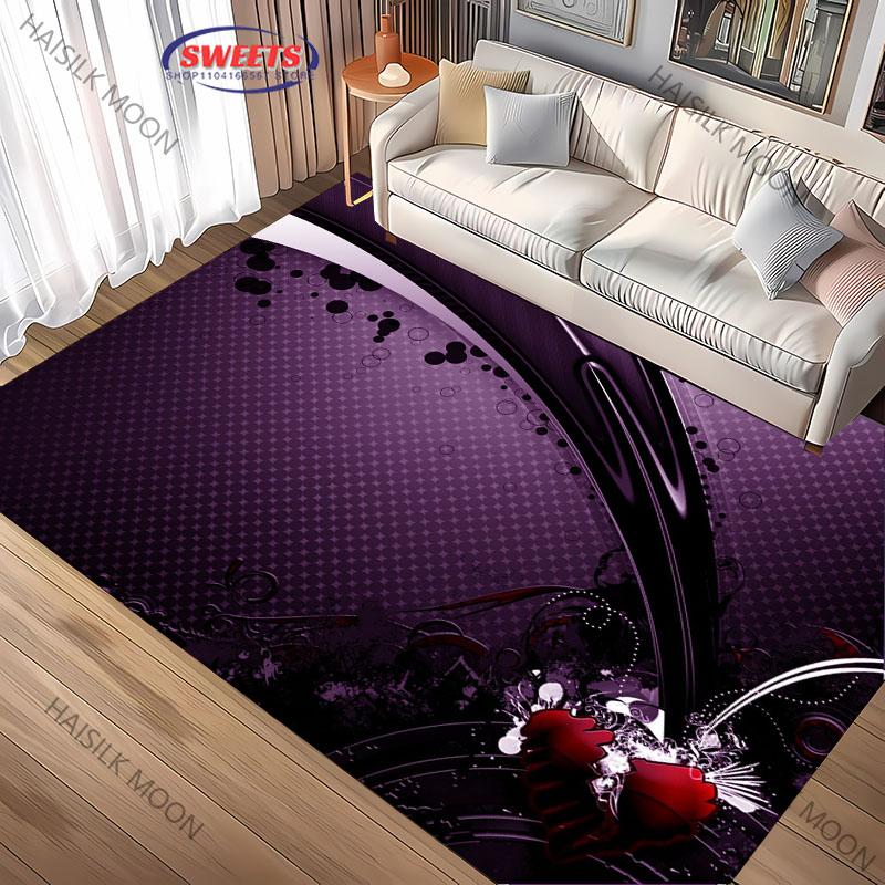 Artistic Love Rug Printed Decorative Mat for Living Room Bedroom Office Cozy Large Area Rug for Home Play Spaces