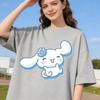 New Arrival Kawaii Cinnamoroll Flower Print Couple T Shirts Casual Loose Family Matching Outfits Parentchild Tees Tops Yk