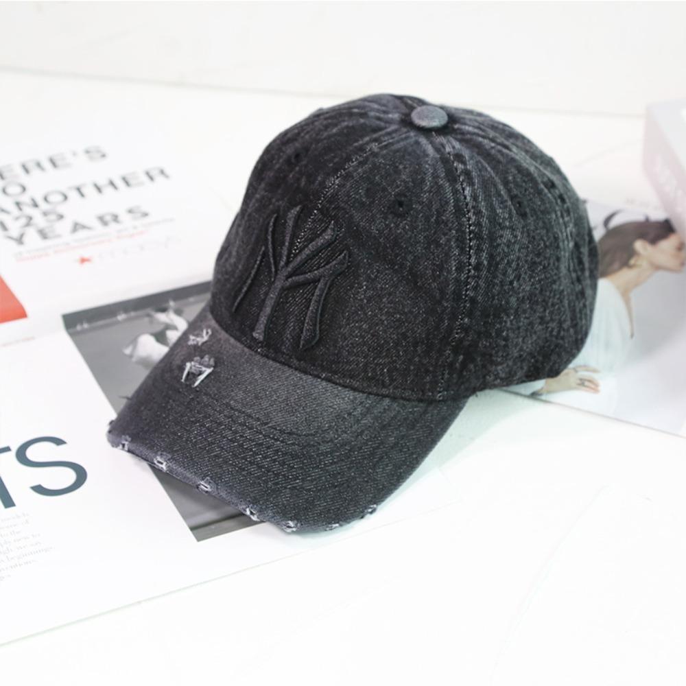 Neue Denim-Stoff Gewaschener Denim Baseballkappe Nicht Verblassend Waschbar Cowboy Baseballkappe Weich Atmungsaktiv Weiches Oberteil Sonnenschutzmütze