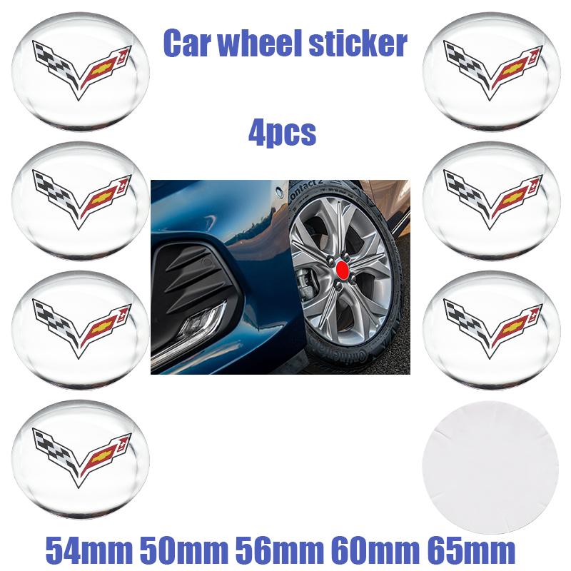 4pcs New 54mm 50mm 60mm 56mm 65mm Car Wheel Emblem Sticker Wheel Center Hub Cap Auto Rim Refit Badge Covers Sticker Accessories