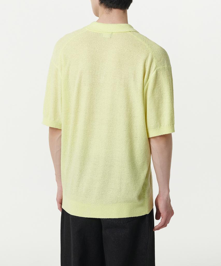 Musinsa Standard Boucle Slit Neck Knitted Polo Shirt [Lemon]