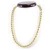 [H0392] - Gold Plated Necklace 'Marbles' 45 Cm 8 Mm