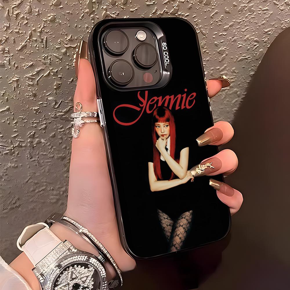Singger J-jennie Phone Case For IPhone17 Air 16 15 14 Plus 13 12 11 Pro XS Max Silver Black Bumper Case