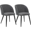 Lot of 2 "Céleste" Oak Effect Armchairs In Corduroy Atmosphéra - Grey - Grey -