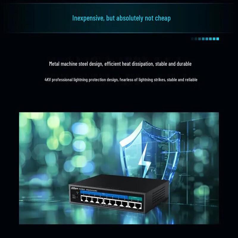 Dahua 10-Port Gigabit 8-PoE Unmanaged Desktop Network Switch 120W
