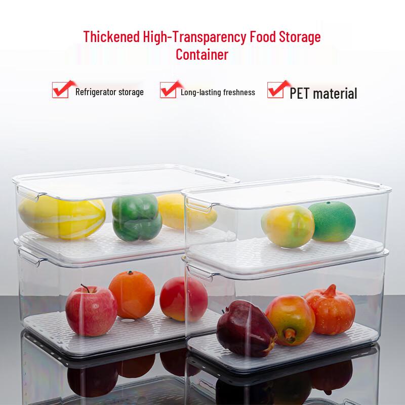 Transparent Refrigerator Freezer Storage Box with Lid
