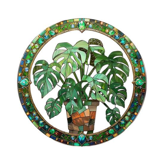 Acrylic Garden Sign with Potted Plant Pattern Weather-Resistant Outdoor Pendant 2D Lawn And Patio Decor for Home Celebration And Garden Enthusiasts