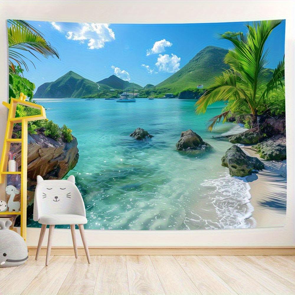 Tropical Paradise Tapestry Serene Beach and Crystal Waters for Coastal Home Decor Perfect Wall Art for Living Room or Bedroom