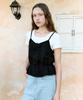 Lora Lora Ribbon Lace Pintuck Sleeveless Black