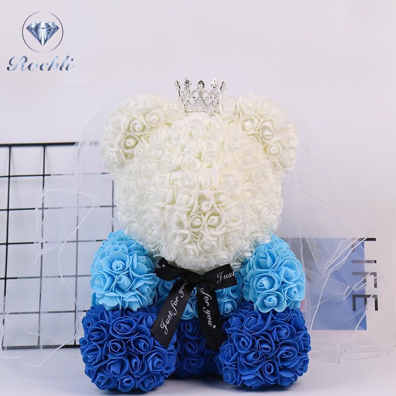 Eternal Flower Crown & Veil: Rose Bear Gift Box for Birthdays, Valentine's, Qixi, & Christmas