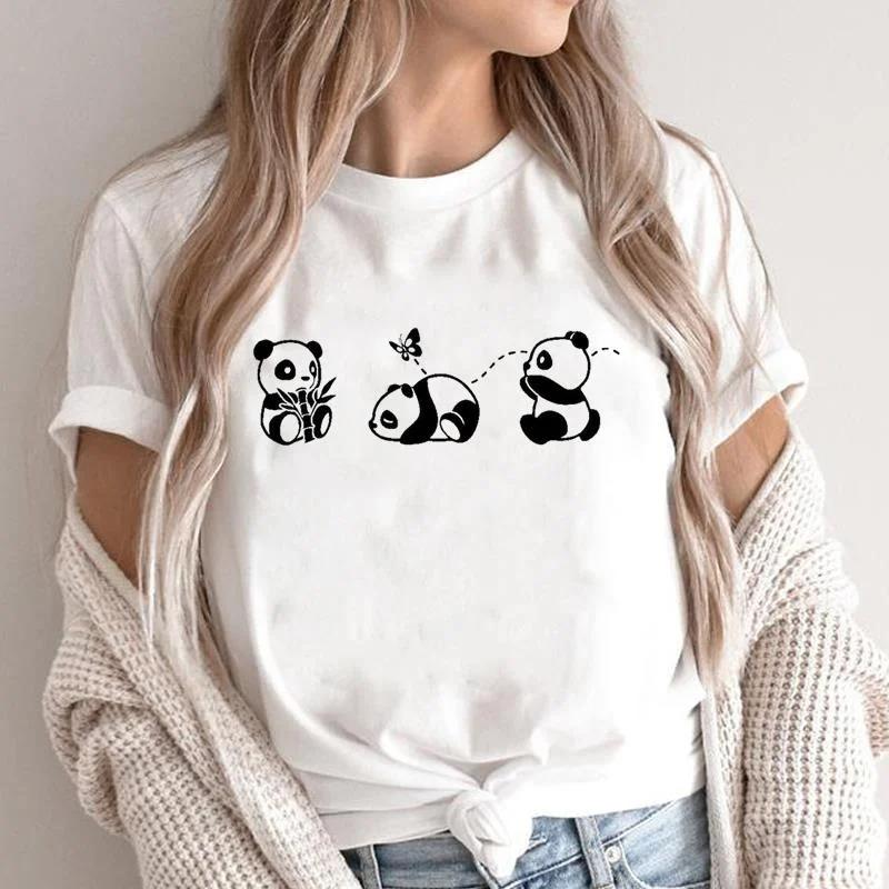Îmbrăcăminte Top cu mânecă scurtă de vară Femei Panda amuzant Tendința anilor 90 Haine pentru femei Tricou de bază Imprimat Tricouri grafice Topuri Tricou