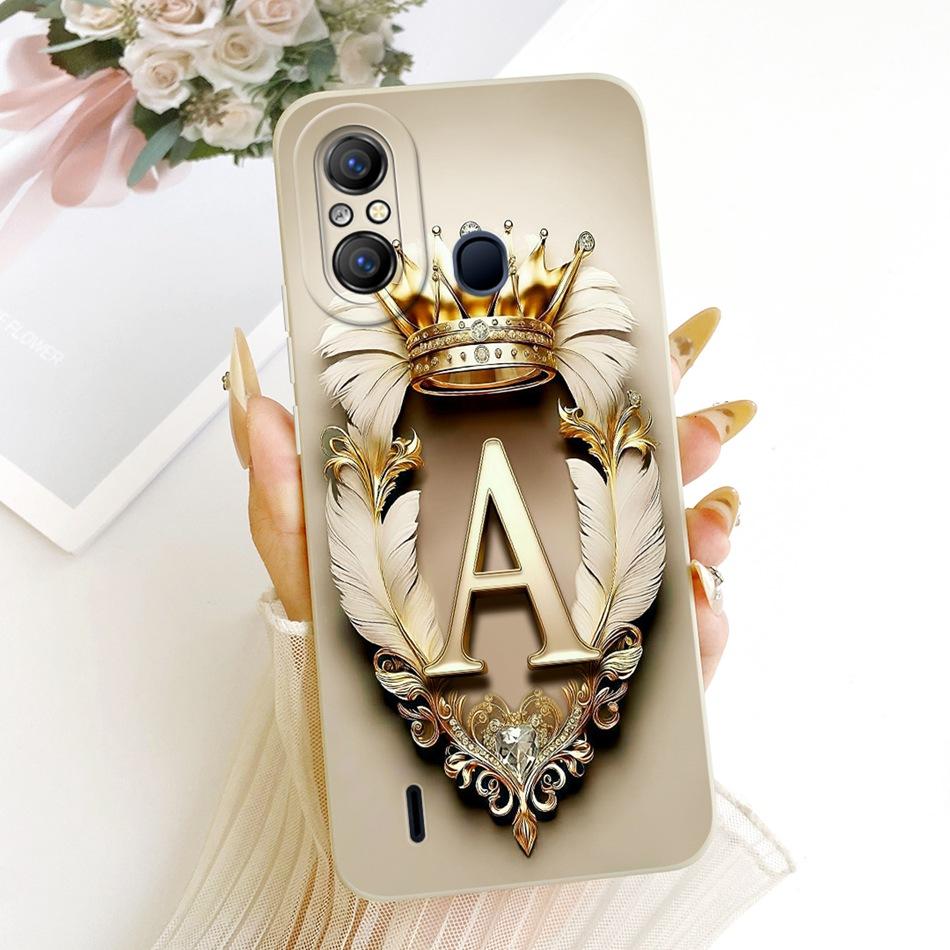Itel A49 A58 Pro A661L İçin Tüy Tacı Baş Harf Telefon Kılıfı ItelA49 ItelA58 İçin Darbeye Dayanıklı Yumuşak Silikon Kılıflar Tamponlar