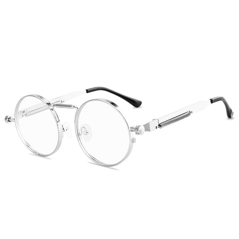 Classical Latest Punk Sunglasses Female Anti-Reflective Mirror Round Metal Sun Eyeglasses Retro Male Driving Eyeglasses UV400