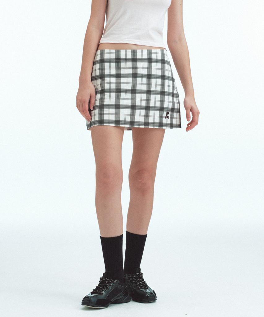 Rest And Recreation Rr Check Mini Skirt - Ivory