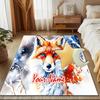 1PC Custom Name Winter Fox Portrait Theme Floor Mat Ideal for Living Room, Game Rooms, Office, Bedroom Floor Mat Design