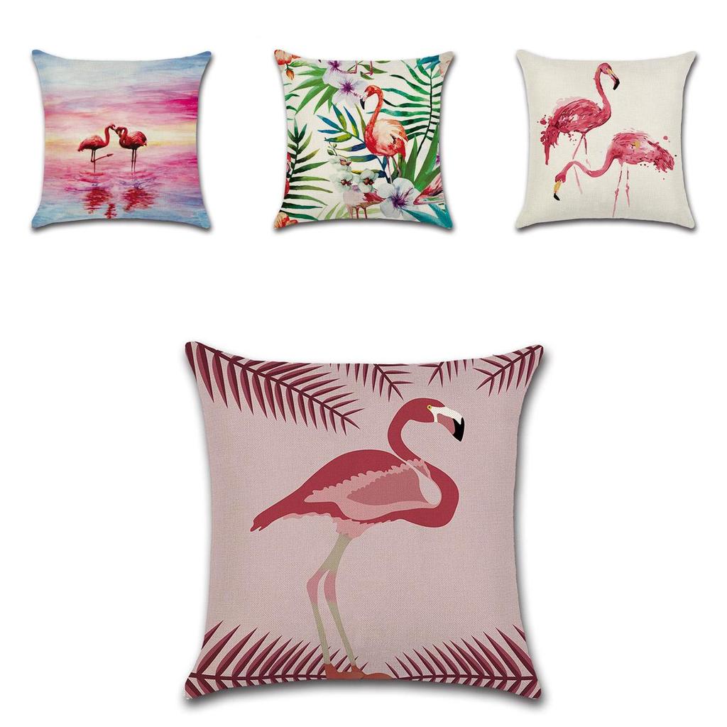 Housse de coussin décorative d'été Flamant rose 18 pouces polyvalente idéale pour canapé, lit et décoration intérieure