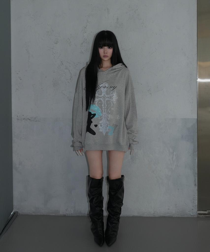 AYAJEUAENSEI 7Girl Hotfix Over Size Hoodie