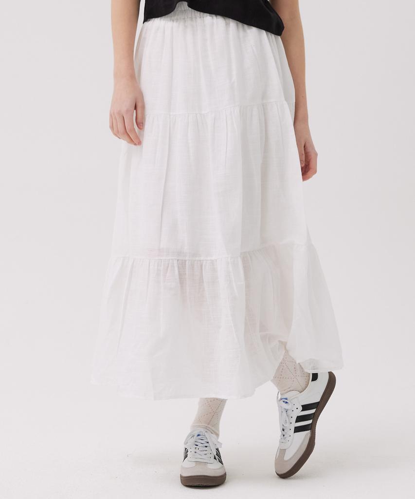 Awesome Studio Cotton Tiered Long Skirt Black