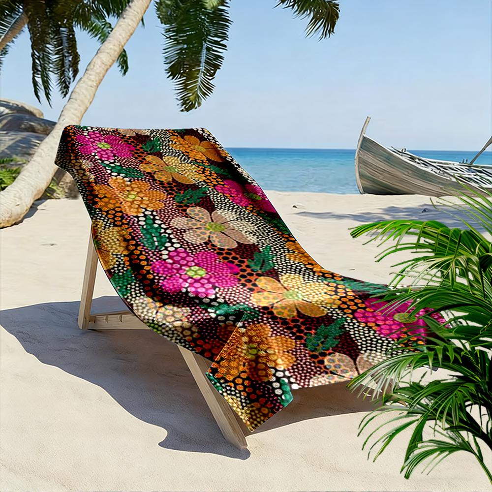 Floral Pattern Colorful Beach Towel Beach Towel Quick-drying for Travel Outdoor Sports Jogging Beach and Swimming