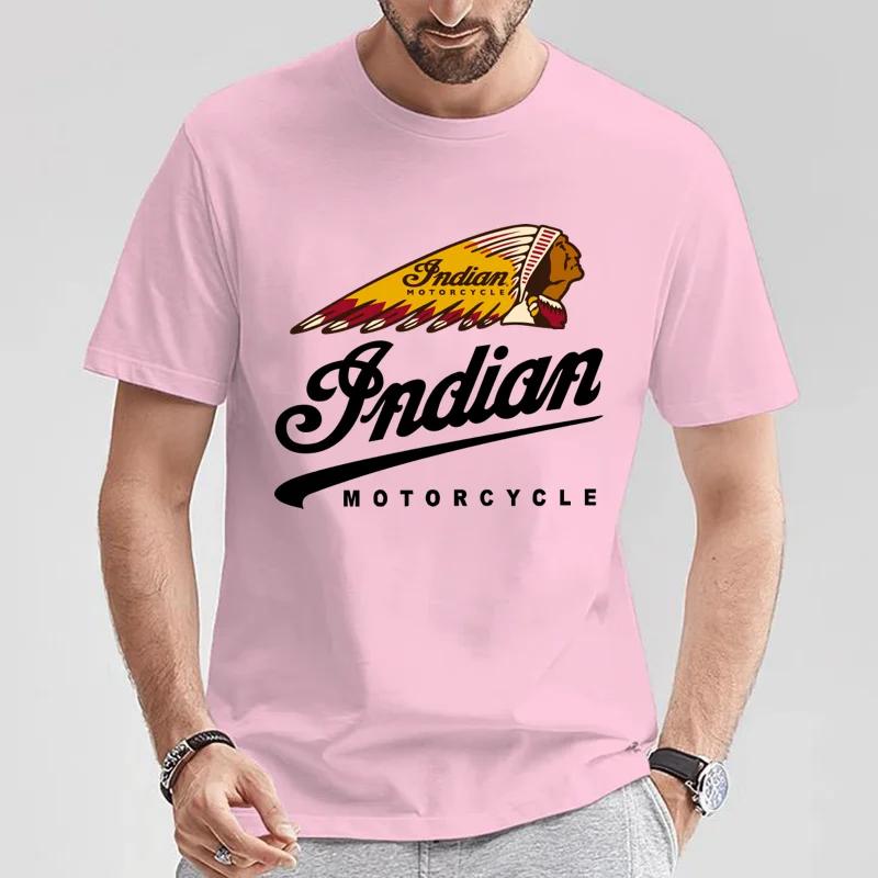 Maglietta da Uomo 2024 Casual Maglietta Indians Motorcycle Grafica Oversize Moto Biker Cafe Racer Chopper Vintage Streetwear S-5XL